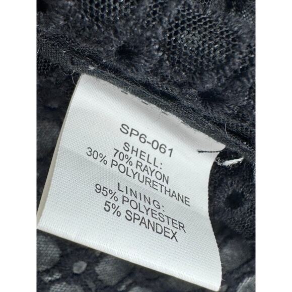 Self-Portrait Top Guipure Lace Peplum Black Cotton Size 8 - Picture 5 of 5